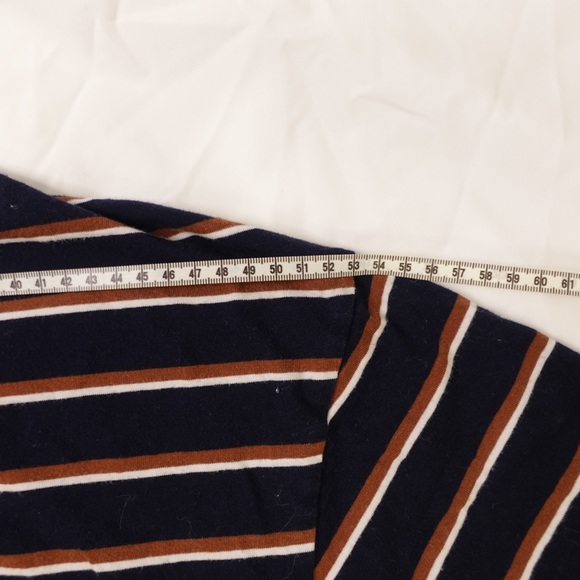 Boxy OversizedStriped Navy, Brown and White T-Shirt - Picture 5 of 14